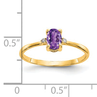 14k Diamond & Amethyst Birthstone Ring-XBR203