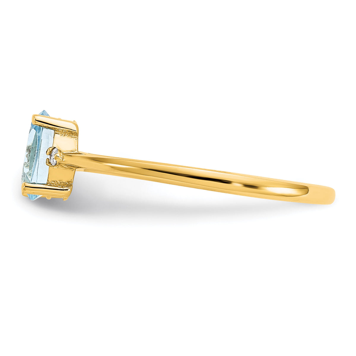 14k Diamond & Aquamarine Birthstone Ring-XBR204