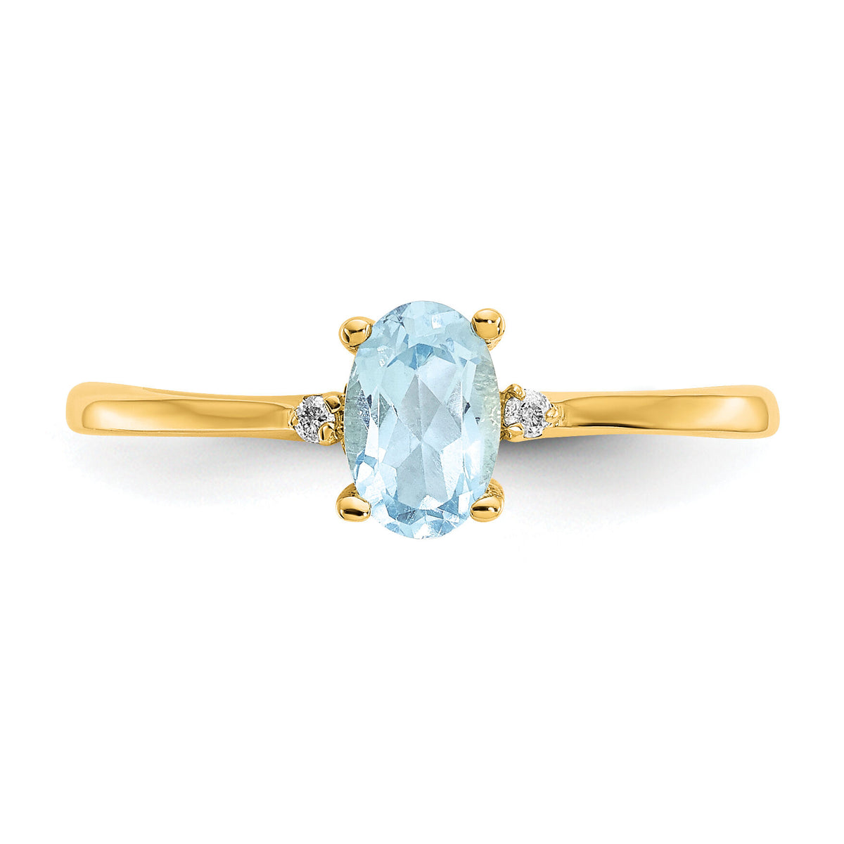 14k Diamond & Aquamarine Birthstone Ring-XBR204