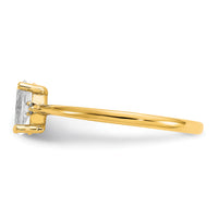 14k Diamond & White Topaz Birthstone Ring-XBR205