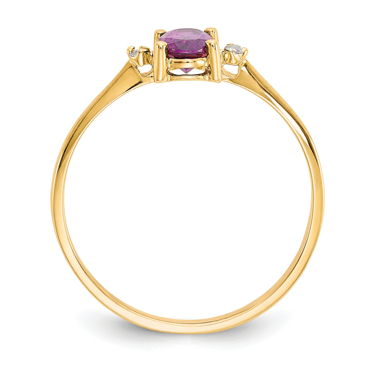 14k Diamond & Rhodolite Garnet Birthstone Ring-XBR207
