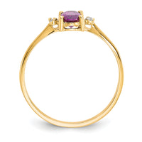 14k Diamond & Rhodolite Garnet Birthstone Ring-XBR207