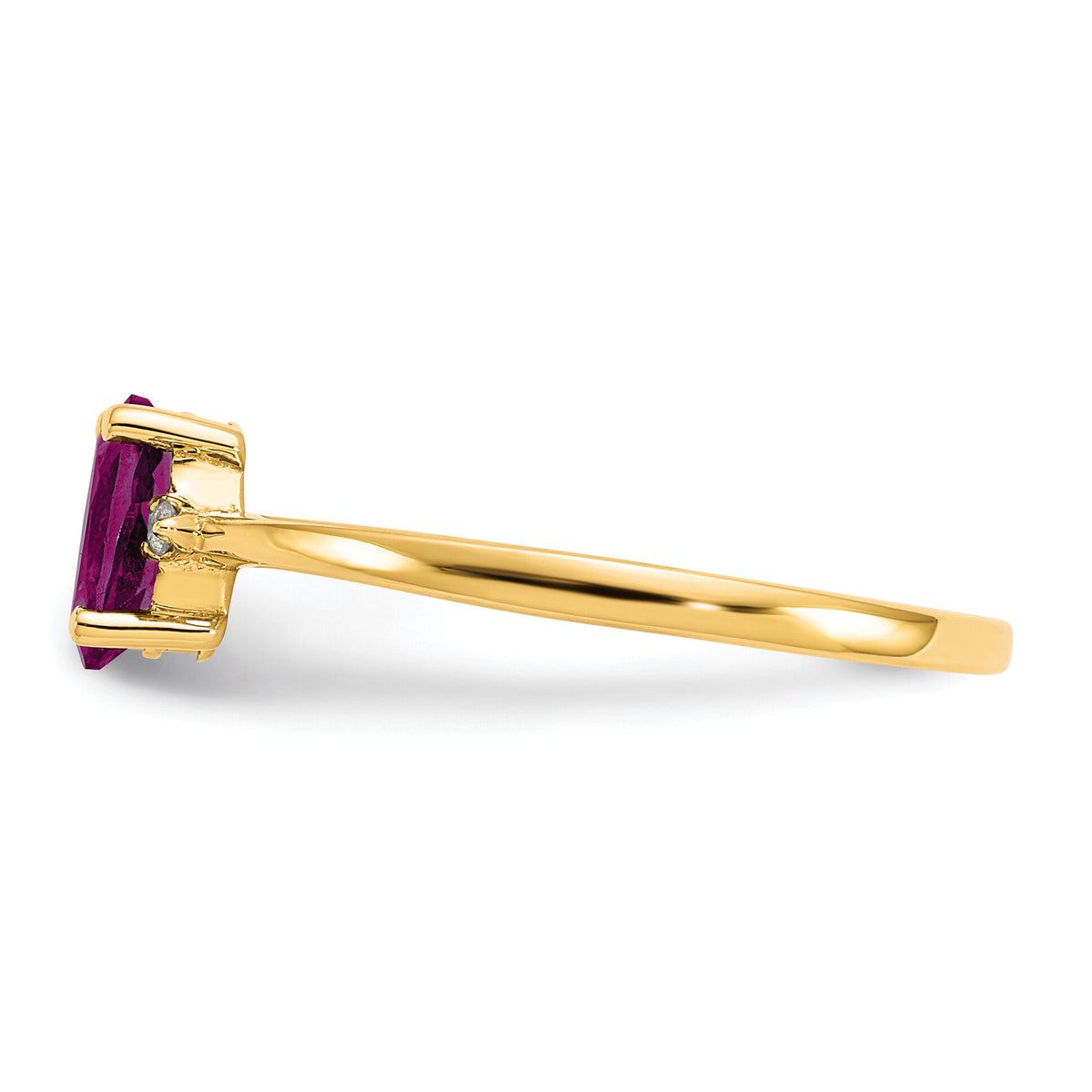 14k Diamond & Rhodolite Garnet Birthstone Ring-XBR207