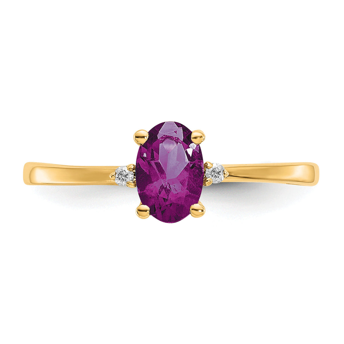 14k Diamond & Rhodolite Garnet Birthstone Ring-XBR207