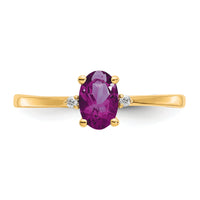 14k Diamond & Rhodolite Garnet Birthstone Ring-XBR207