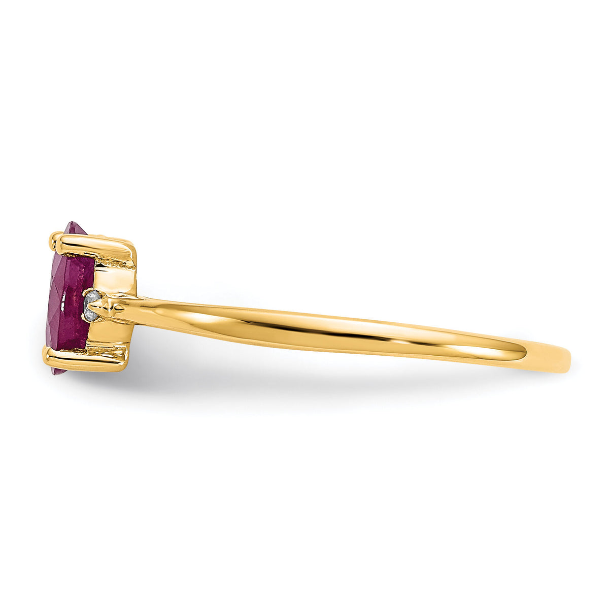 14k Diamond & Ruby Birthstone Ring-XBR208
