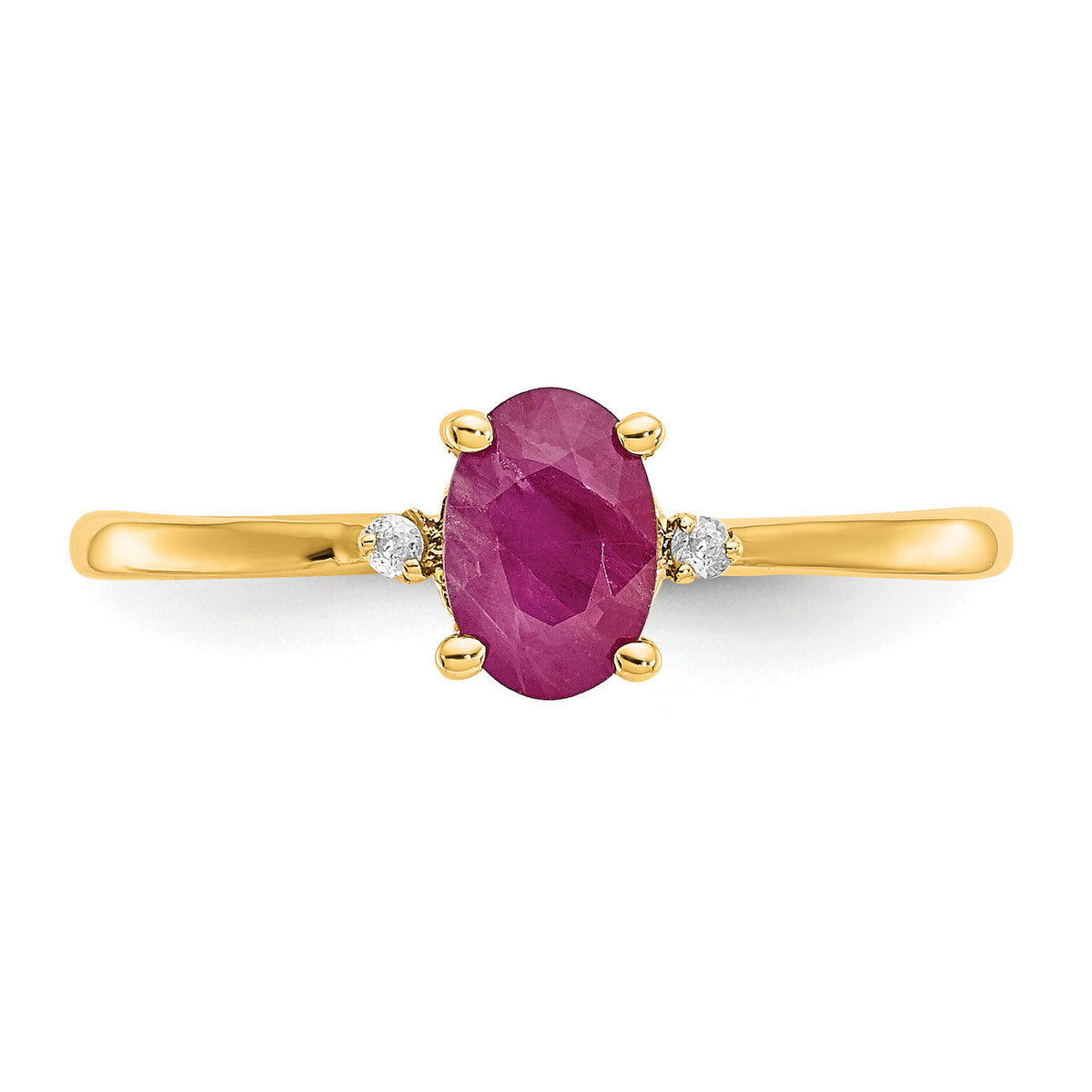 14k Diamond & Ruby Birthstone Ring-XBR208