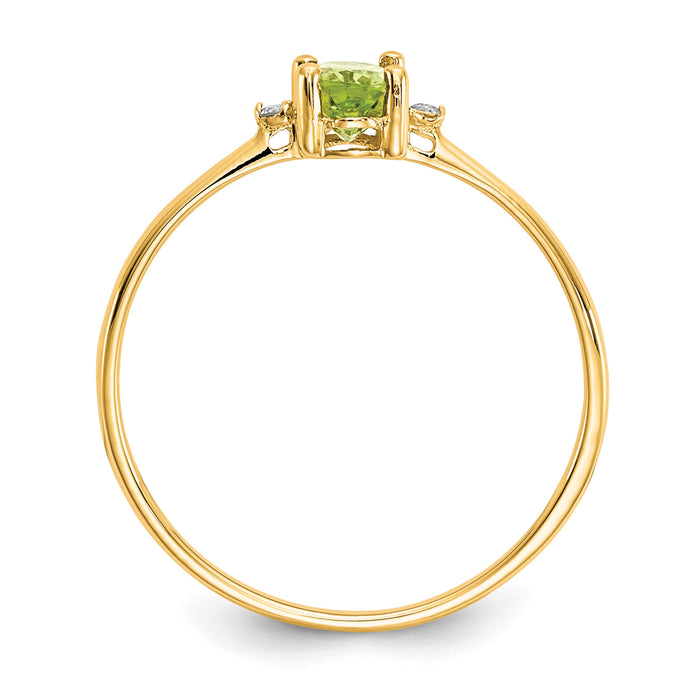 14k Diamond & Peridot Birthstone Ring-XBR209