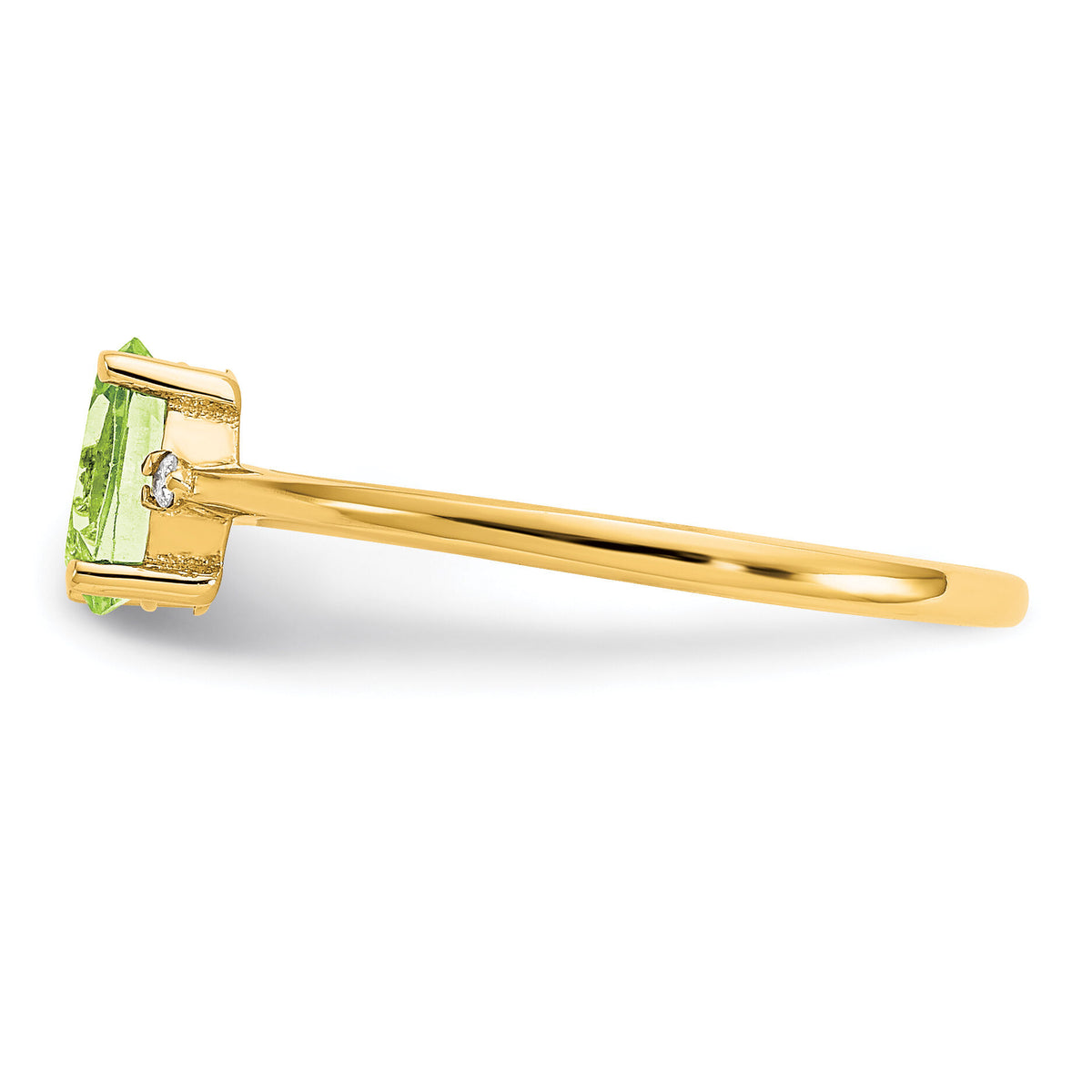14k Diamond & Peridot Birthstone Ring-XBR209