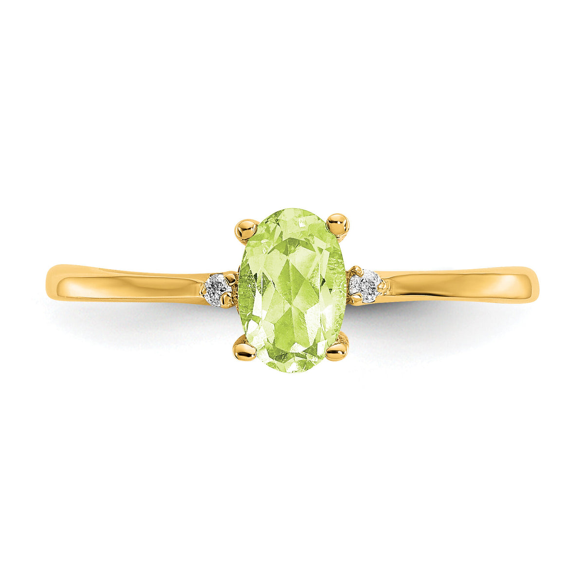 14k Diamond & Peridot Birthstone Ring-XBR209