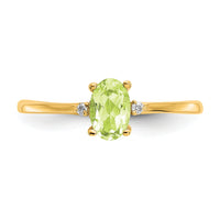 14k Diamond & Peridot Birthstone Ring-XBR209