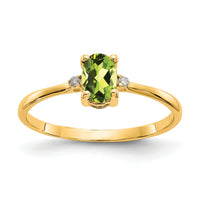 14k Diamond & Peridot Birthstone Ring-XBR209