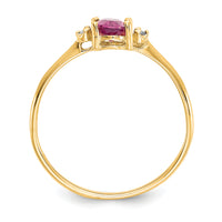 14k Diamond & Pink Tourmaline Birthstone Ring-XBR211
