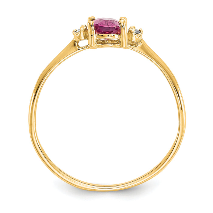 14k Diamond & Pink Tourmaline Birthstone Ring-XBR211