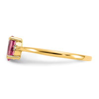 14k Diamond & Pink Tourmaline Birthstone Ring-XBR211