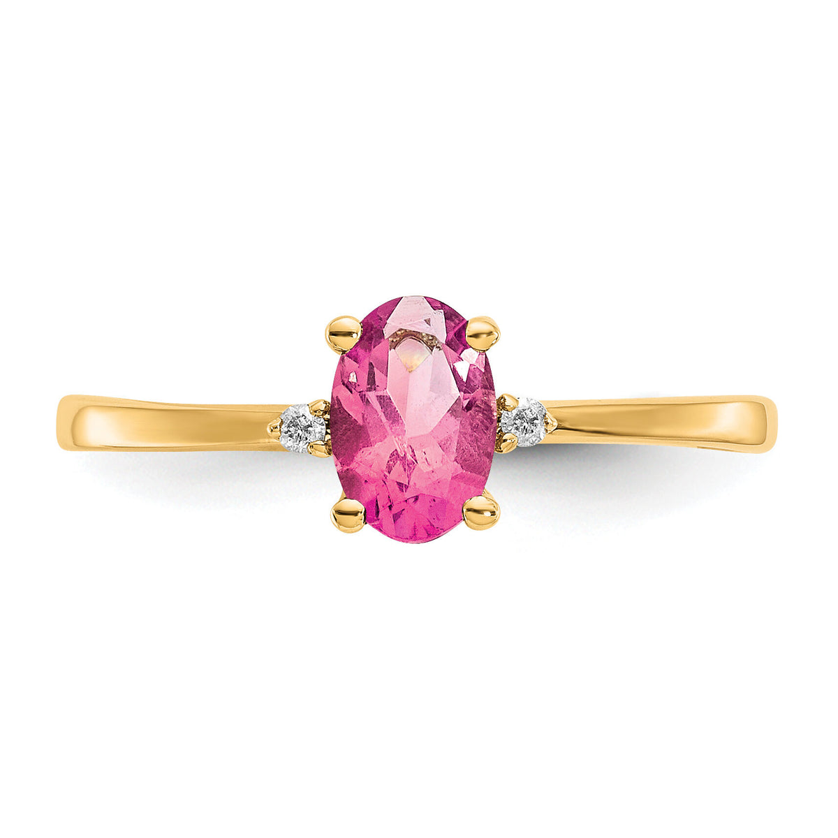 14k Diamond & Pink Tourmaline Birthstone Ring-XBR211