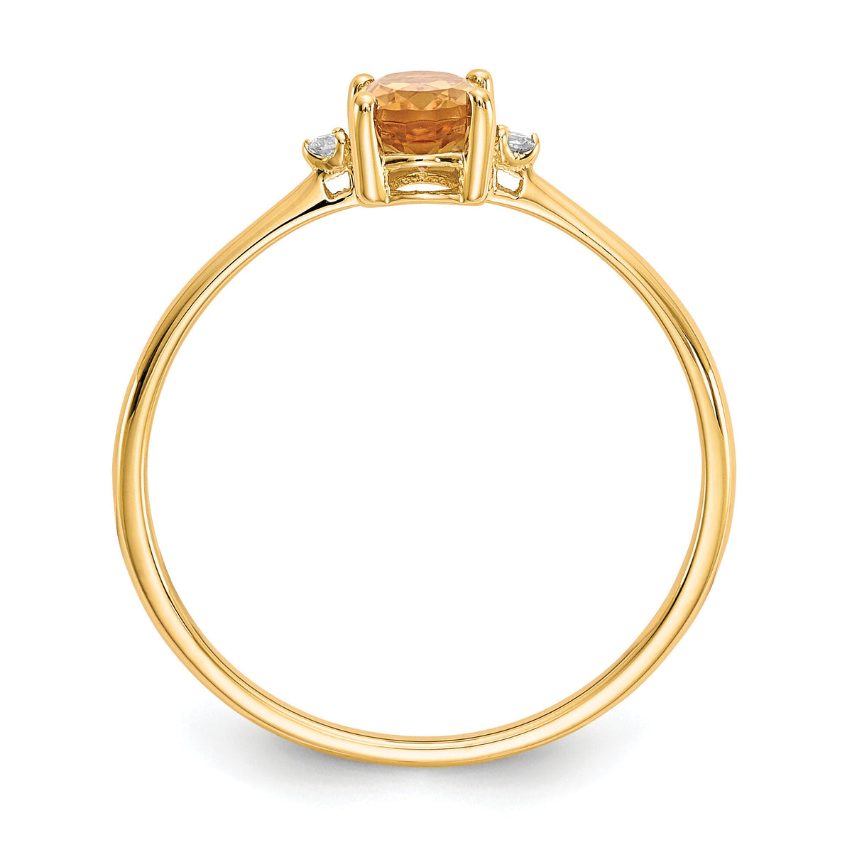 14k Diamond & Citrine Birthstone Ring-XBR212