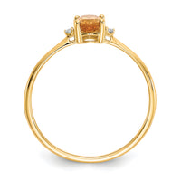 14k Diamond & Citrine Birthstone Ring-XBR212