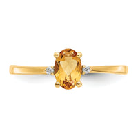 14k Diamond & Citrine Birthstone Ring-XBR212