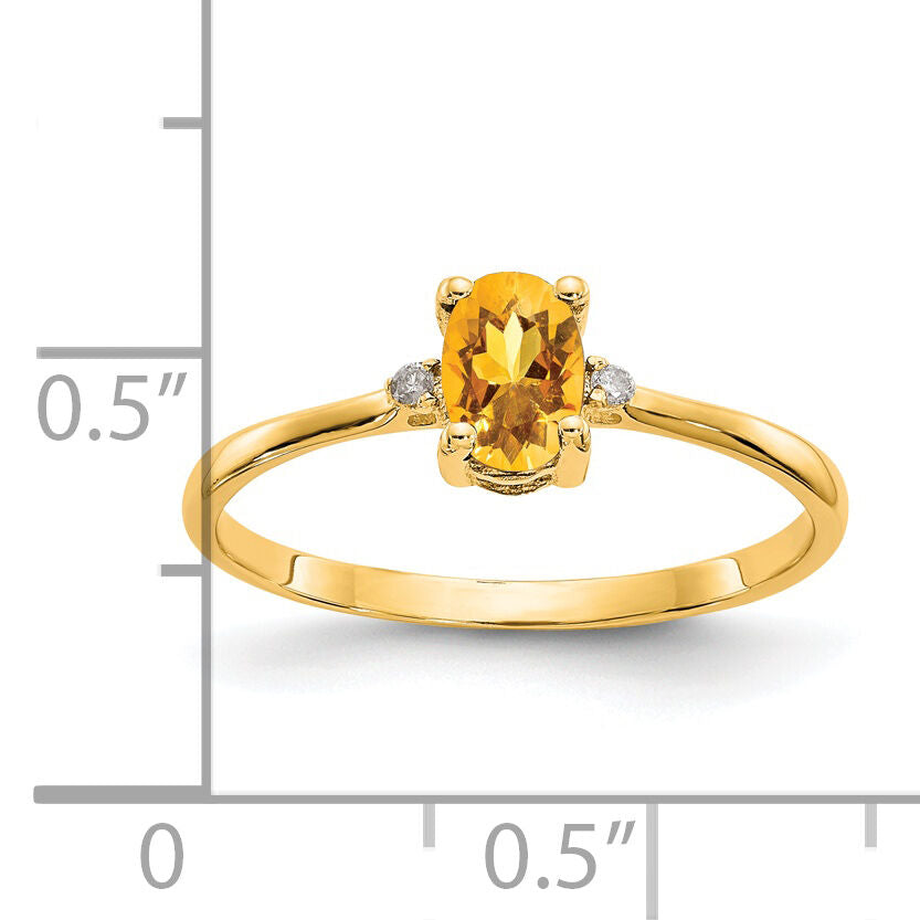 14k Diamond & Citrine Birthstone Ring-XBR212