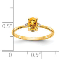 14k Diamond & Citrine Birthstone Ring-XBR212