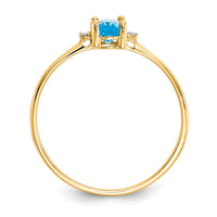 14k Diamond & Blue Topaz Birthstone Ring-XBR213