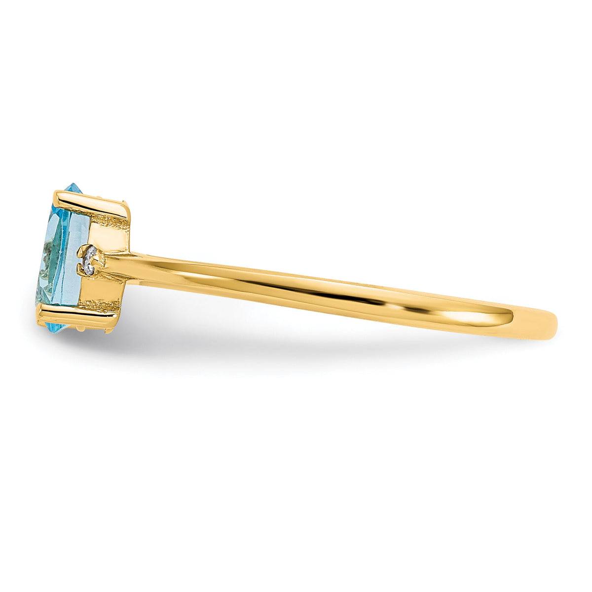 14k Diamond & Blue Topaz Birthstone Ring-XBR213