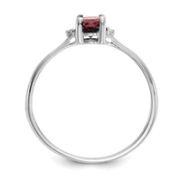 14k White Gold Diamond & Garnet Birthstone Ring-XBR214