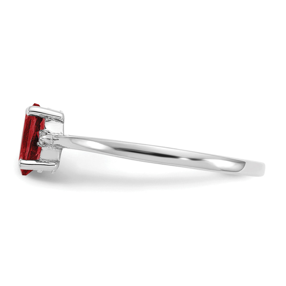 14k White Gold Diamond & Garnet Birthstone Ring-XBR214