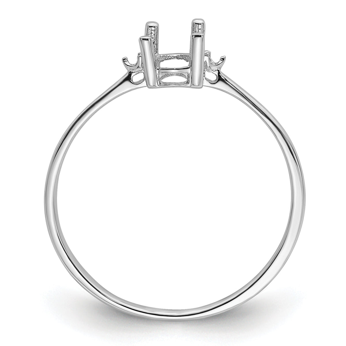 14k White Gold Birthstone Ring Mounting-XBR214M