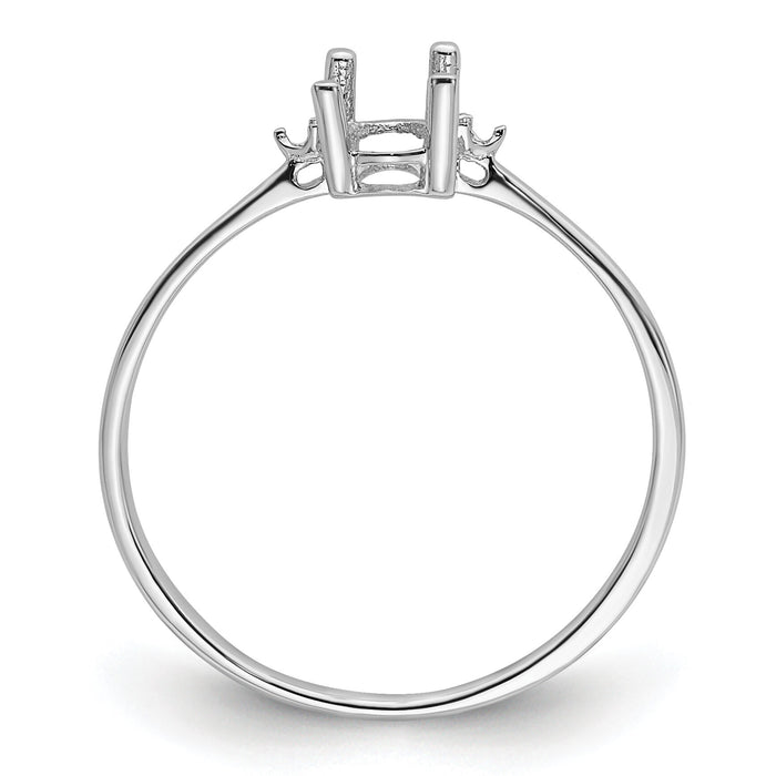 14k White Gold Birthstone Ring Mounting-XBR214M