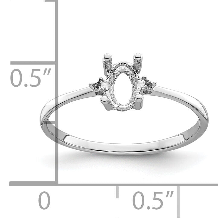 14k White Gold Birthstone Ring Mounting-XBR214M