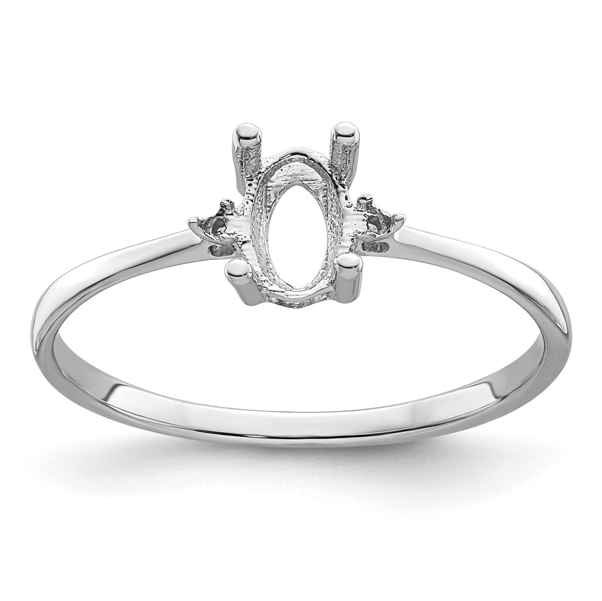14k White Gold Birthstone Ring Mounting-XBR214M