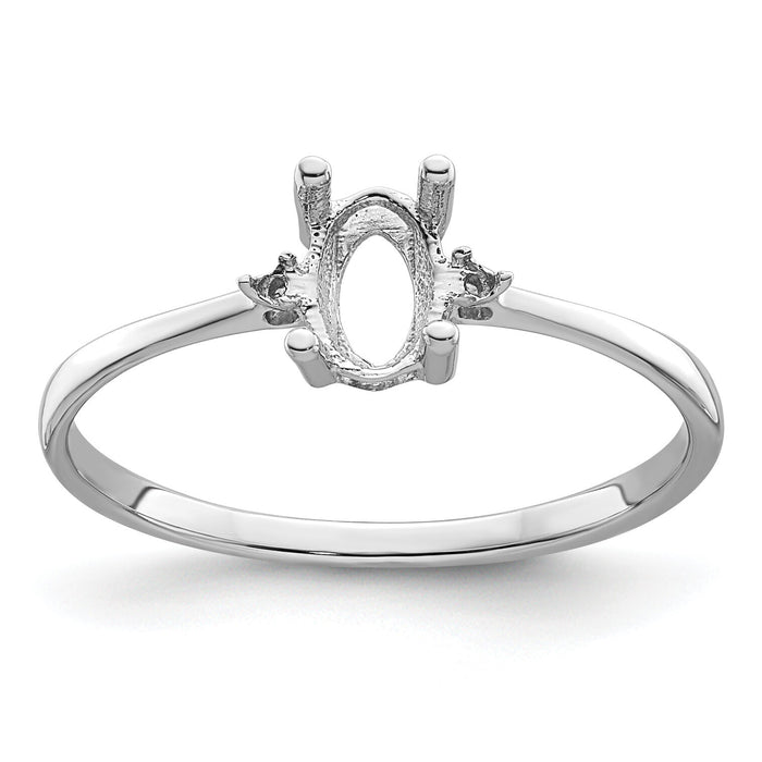 14k White Gold Birthstone Ring Mounting-XBR214M