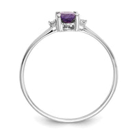14k White Gold Diamond & Amethyst Birthstone Ring-XBR215