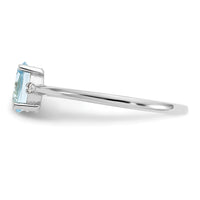 14k White Gold Diamond & Aquamarine Birthstone Ring-XBR216