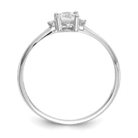 14k White Gold Diamond & White Topaz Birthstone Ring-XBR217