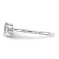 14k White Gold Diamond & White Topaz Birthstone Ring-XBR217
