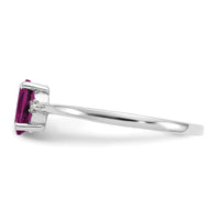 14k White Gold Diamond & Rhodolite Garnet Birthstone Ring-XBR219