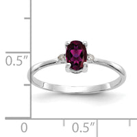 14k White Gold Diamond & Rhodolite Garnet Birthstone Ring-XBR219