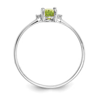 14k White Gold Diamond & Peridot Birthstone Ring-XBR221