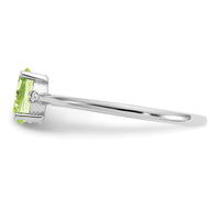 14k White Gold Diamond & Peridot Birthstone Ring-XBR221