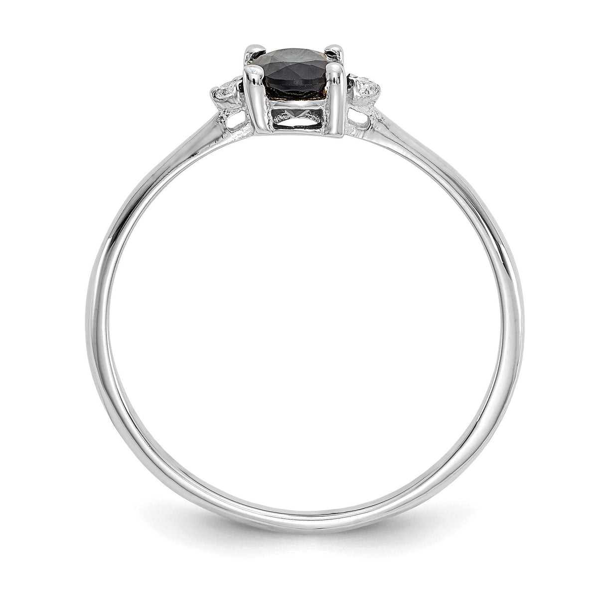 14k White Gold Diamond & Sapphire Birthstone Ring-XBR222