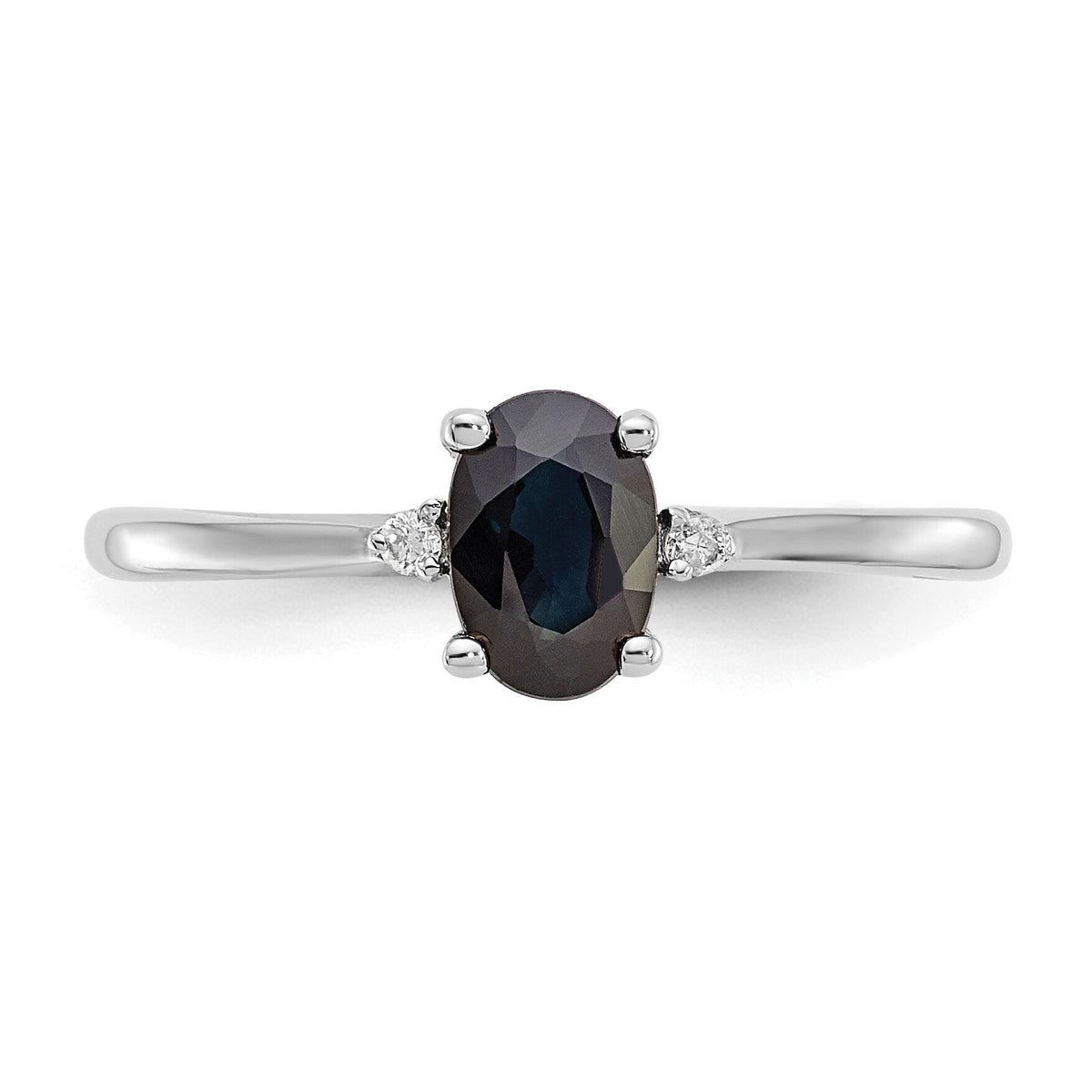 14k White Gold Diamond & Sapphire Birthstone Ring-XBR222
