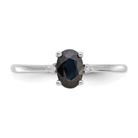 14k White Gold Diamond & Sapphire Birthstone Ring-XBR222
