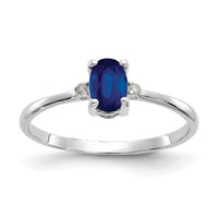 14k White Gold Diamond & Sapphire Birthstone Ring-XBR222