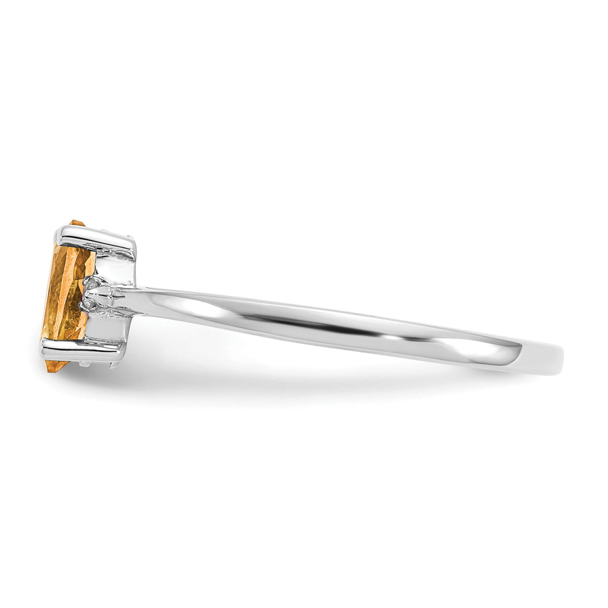 14k White Gold Diamond & Citrine Birthstone Ring-XBR224