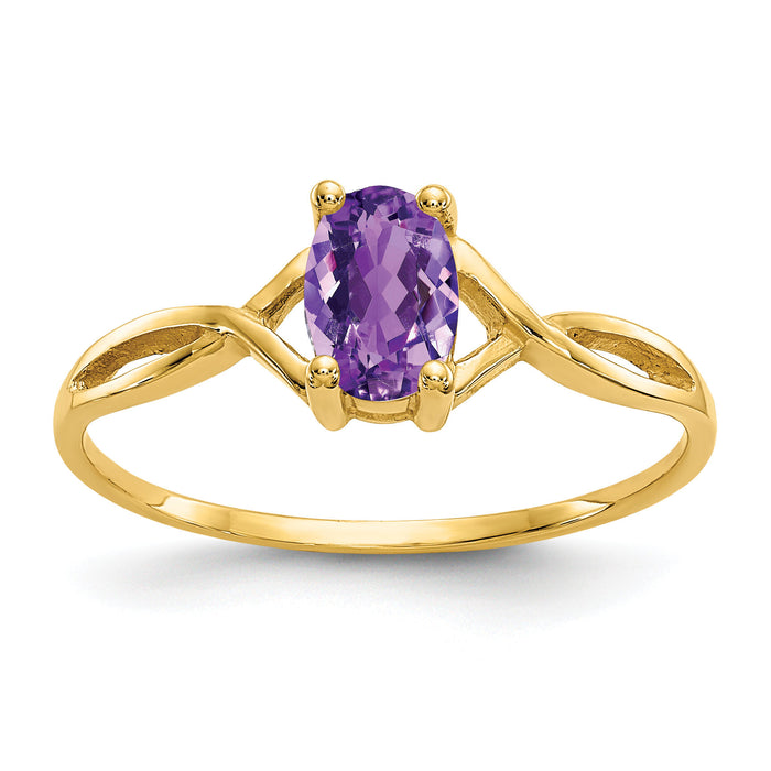 14k Amethyst Birthstone Ring-XBR227