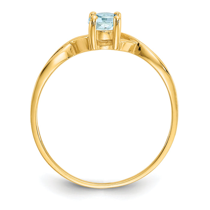 14k Aquamarine Birthstone Ring-XBR228