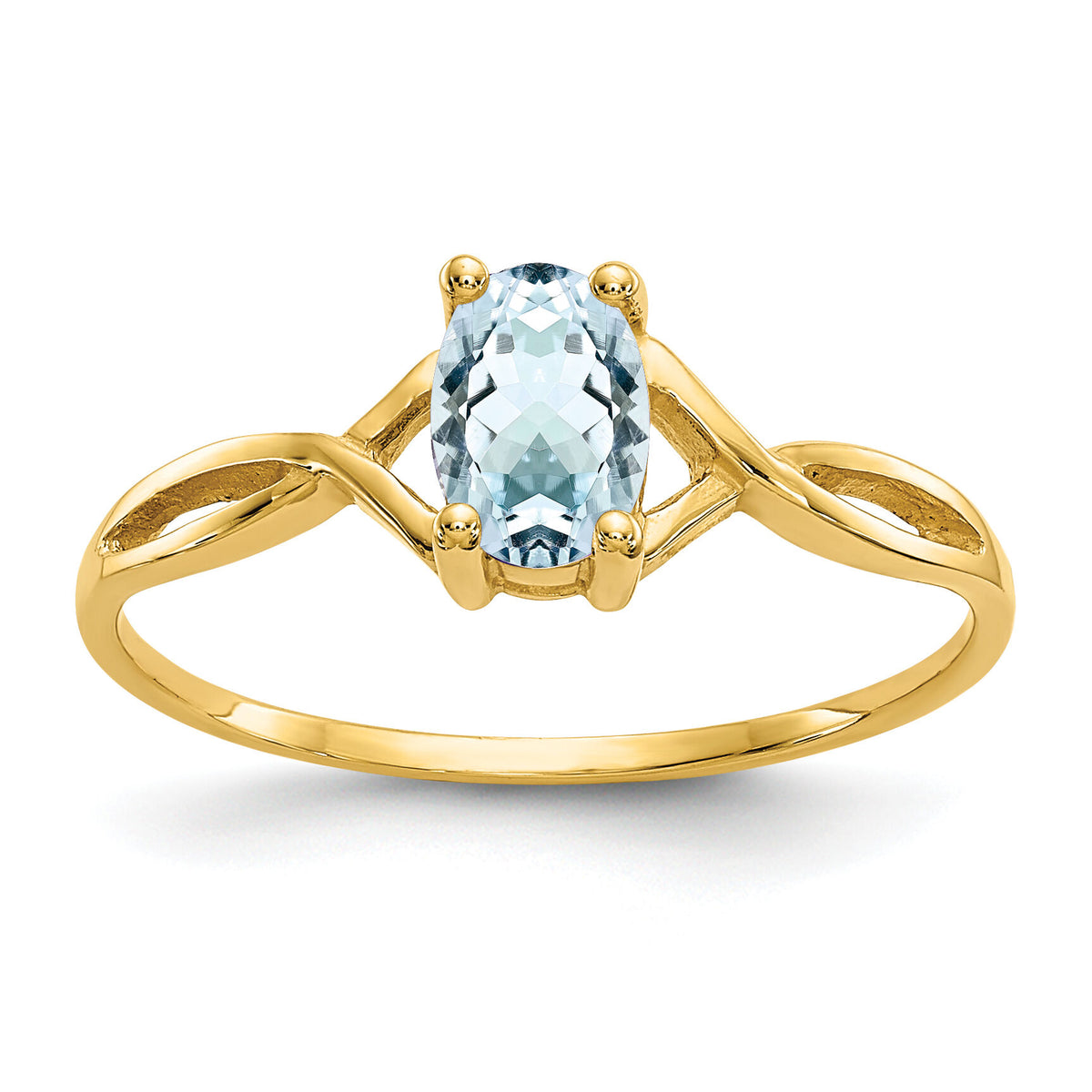 14k Aquamarine Birthstone Ring-XBR228